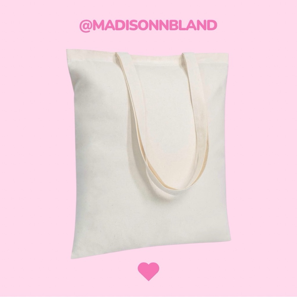 Custom Handcrafted Tote Bags - Available in White, Pink, Brown, and Black